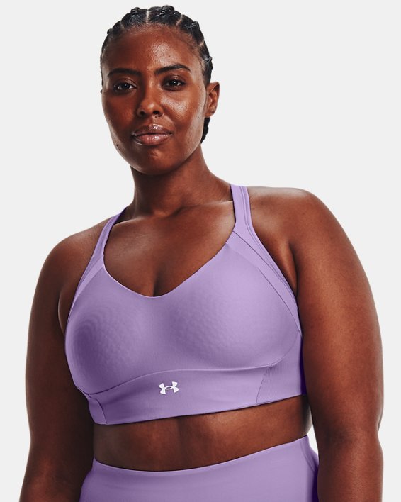 Soutien-gorge de sport à maintien modéré UA Infinity Rib pour femme, Purple, pdpMainDesktop image number 3
